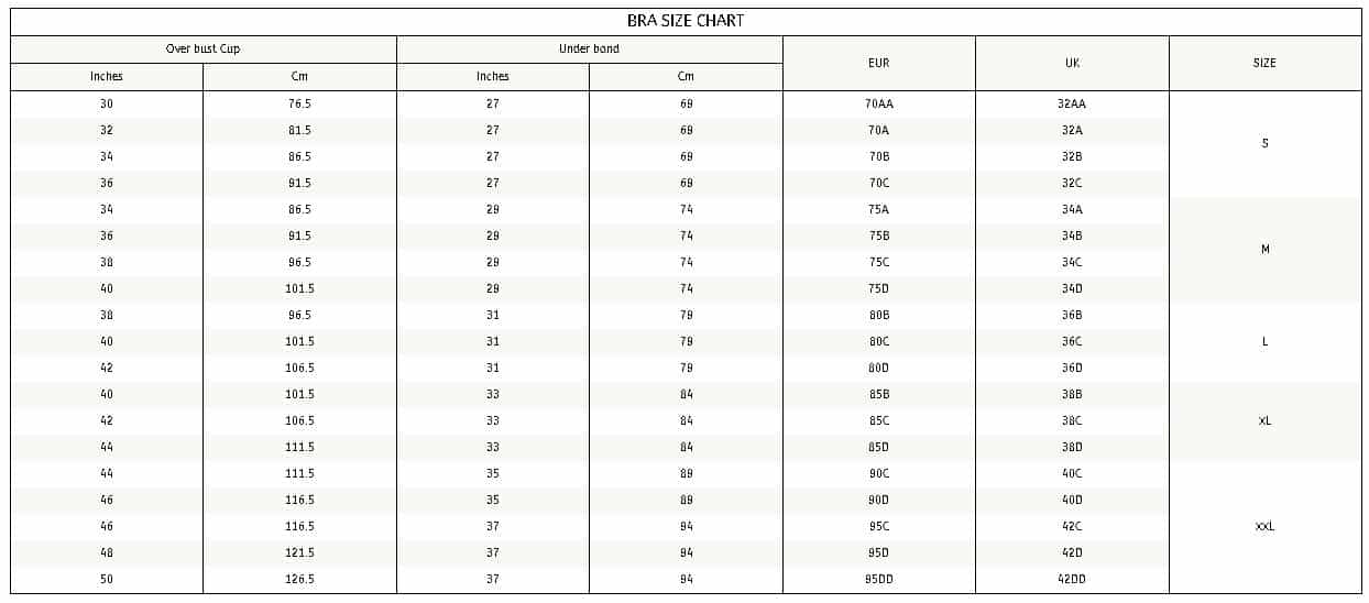 دليل مقاسات ستيان نعومي