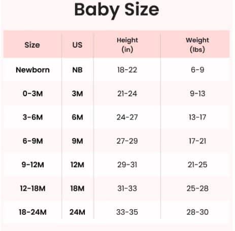 مقاسات الرضع من بات بات