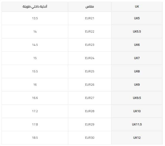 مقاسات أحذية شي ان للاطفال بالعمر الاحذية الرياضية لـ الاطفال 