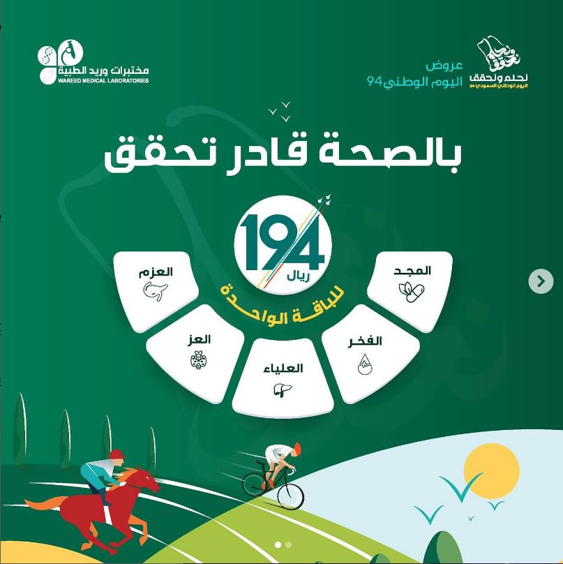 عروض مختبرات وريد الطبية لليوم الوطني 2024