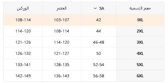 دليل مقاسات البناطيل الكبيرة من تيمو للرجال