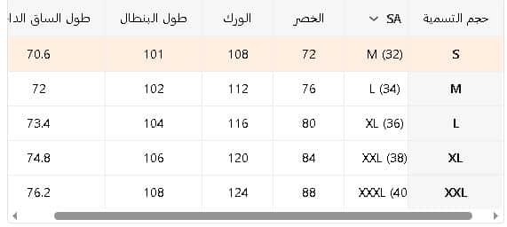 قياس البناطيل الرجالى من تيمو