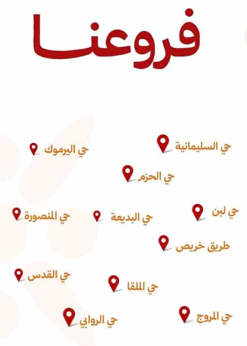 فروع بيت الشاورما 2026